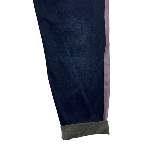 Kut from the Kloth Connie Ankle Skinny Jeans Folded Hem Pink Vertical Stripes 16 - Picture 13 of 16